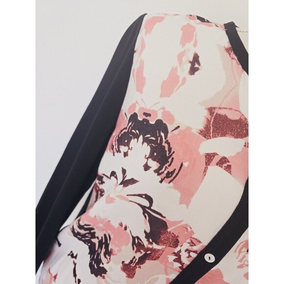 Ming Wang Multicolor Floral Button Front Cardigan Knit Long Sleeve Blouse Top S - Picture 5 of 11